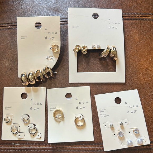 A New Day Silver Gold Nickle Free Earrings Bundle - Picture 1 of 6